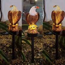 1入組太陽能雕鷹LED花園燈，樹脂戶外照明裝飾，草坪燈適用於庭院和花園節慶景觀裝飾 - 彩色 - 查看 6