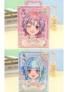 Children's Puzzle Toy Princess Makeup Coloring Set Girls' Dress-up Games Diy Coloring & Dressing Stickers Cheerful Girl Sticker Album (1set/10sheets)