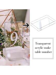 10pcs Transparent Acrylic Place Cards, Blank Hand-Drawn Name Cards For DIY, Party, Wedding, Event Decoration - Clear - View 6