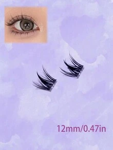 3-13MM 5排50片分段式假睫毛，跨越婚禮派對和俱樂部，日常工作會議自然舒適的假睫毛，仙女初學者捲曲種植假睫毛，COS單叢松驟自然仙女單叢小惡魔漫畫捲曲假睫毛 - C - 查看 4