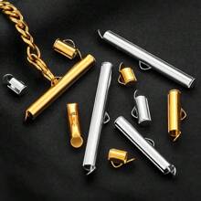 10pcs 304 Stainless Steel Crimp End Cap Slider Clasp Tube Daily Making DIY Jewelry Accessories Bracelet Necklace Connector