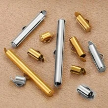 10pcs 304 Stainless Steel Crimp End Cap Slider Clasp Tube Daily Making DIY Jewelry Accessories Bracelet Necklace Connector