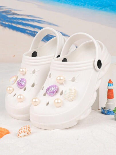 EVA Waterproof Pearl Accessories Outdoor Children Hole Shoes