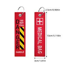 1pc Double-Sided Embroidered Medical Cross Keychain, Red Label Keychain For Motorcycles, Backpacks, Clothes, Creative Embroidered Keychain Pendant - Mixed Color - View 8