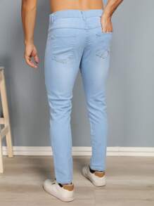 Calça Masculina Preta Tradicional Algodão Premium - Azul bebê - Visão 5