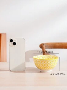 1 件/2 件/4 件 4.5 英寸陶瓷圆形碗，北欧风格创意酒店/餐厅/家居餐具，适用于洗碗机和微波炉，彩色印花螺旋和花朵图案碗，适用于汤/米饭/粥/调味品蘸酱、厨房、圣诞礼物 - 彩色 - 查看 18