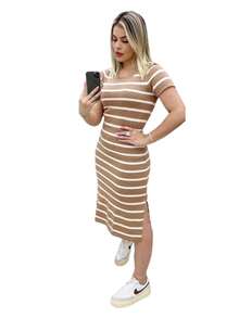 Women Sweater Dresses - 鏽棕色 - 查看 2