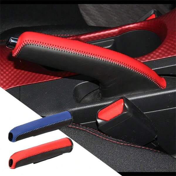 1pc Car Hand Brake Covers PU Leather Case Handbrake Grips Cover Auto Handbrake Gear Shift And Handbrake Sleeve
