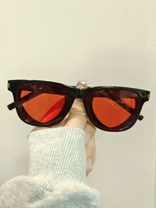 1 件红色 OOTD 多风格性感火焰红可选夏季可爱 Y2K 季节青睐经典颜色年轻女士时尚眼镜带心形水钻装饰万圣节圣诞节时尚基础秋冬女士服装商务休闲礼物 - 紅色 - 查看 11