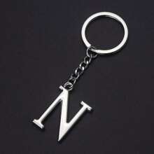 1个字母首字母钥匙扣合金钥匙圈钱包包包背包挂饰生日纪念品礼物送给朋友，包包车钥匙装饰品，背包挂饰生日礼物（字母A-Y） - 銀色 - 查看 11