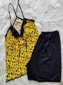 Conjunto Baby Doll Pijama Feminino Juliana Short Doll Estampado Sem Bojo Conforto Estampado