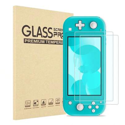 2 paquets de protecteur d'écran compatible avec la Switch Lite 5,5 pouces 2019 | Film de verre trempé sensible au tactile compatible avec la Switch Lite | Protecteur d'écran en verre trempé anti-traces de doigts et sans bulles compatible avec la Switch Lite