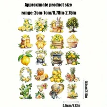 3種復古日記貼紙：復古檸檬和草莓、DIY奶茶和蛋糕材料，以及DIY日記和相冊裝飾貼紙