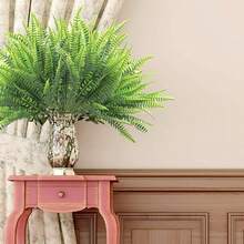 UV Resistant Lifelike Artificial Boston Fern, Plastic Greenery Shrubs For Indoor Outdoors, Faux Ferns Fake Ferns Artificial Plants, Fake Boston Fern For Porch Window Home Decor - Green - View 4