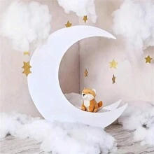 1pc Cloud Shaped Hanging Decoration, Suitable For Parties And Home, Wedding Decor, Baby Shower Party Decoration - White - View 6