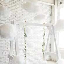 1pc Cloud Shaped Hanging Decoration, Suitable For Parties And Home, Wedding Decor, Baby Shower Party Decoration - White - View 7