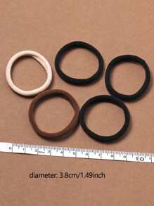 100pcs, 4cm Elastic Hair Ties, Women Solid Color Ponytail Holders, High Stretch Multipurpose Headbands, Suitable For DIY Hairstyles Women Hair Accessories Summer Beach Holiday Essential Accessories - Multicolor - View 2