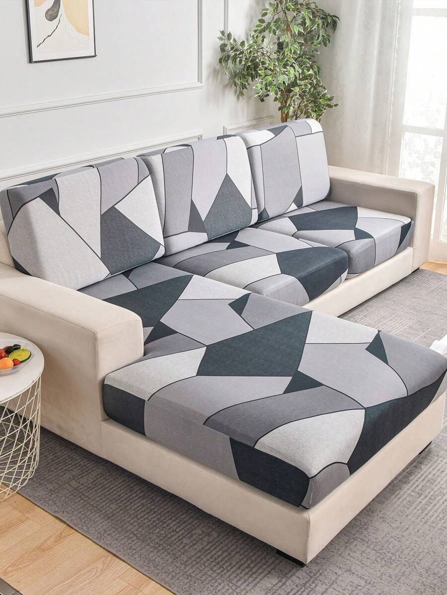 1PC Polyester Sofa Cushion Cover Geometric Stretch Living Room Sofa Cover Non-Slip Home Sofa Protective Cover