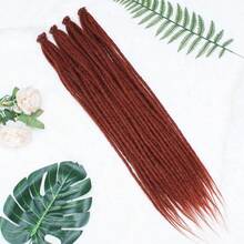 24 Inch Ginger Dreadlock Extensions Thin 0.6cm Single Ended Synthetic Dreads Extensions Hippie Style Fake Dreads 10 Strands SE Crochet Thin Dreadlocks Extensions For Girls - Ginger - View 3