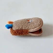 1pc Cute Earphone Storage Pouch, Plush Portable Earphone Protective Case, Bluetooth Earphone Bag,Christmas