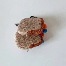 1pc Cute Earphone Storage Pouch, Plush Portable Earphone Protective Case, Bluetooth Earphone Bag,Christmas