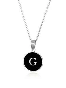 優雅精美的O形鍊環26個字母項鍊吊墜，金色簡約項鍊，適合作為女孩的節日生日禮物，不鏽鋼珠寶