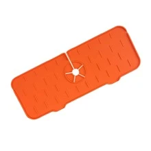 1 alfombrilla de drenaje de silicona/protector contra salpicaduras de grifo/organizador de herramientas de limpieza para fregaderos de cocina y baño