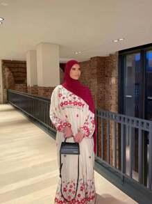 1pc Soft Solid Color Jersey Hijab, Plain Long Scarf For Women - Burgundy - View 4
