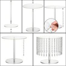 1 Piece Or 1 Set Acrylic Cake Stand, Round Cupcake Stands, Clear Dessert Display, Afternoon Tea Cup Cakes With Crystal Chandelier For Weddings Birthday Party Baby Shower Dinner Table Decor (DIY Requires Self Installation And Easy Operation, The Specific Quantity Of Accessories Is Indicated In The SKU Diagram)Christmas Gift