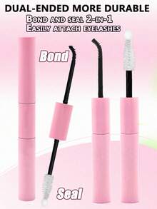 620入組4合1 DIY 蓬鬆睫毛延展套裝，眼睫毛簇根套裝 T50+80D+100D+120D 捲度單簇睫毛，有附粘合劑、密封劑、鑷子和睫毛刷，容量大 - 黑色 - 查看 8