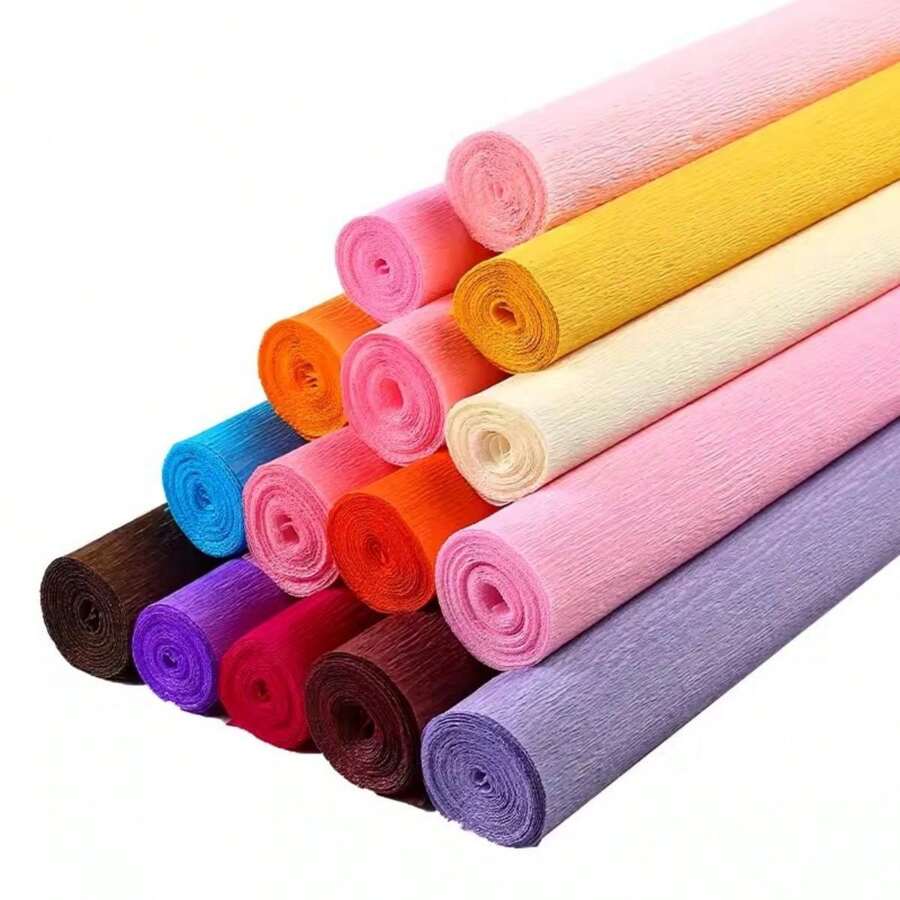 Flower Bouquet Making Materials Colored Crepe Paper, Crimped Paper