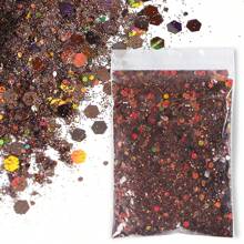 50克全息混合六边形粗粒银色亮片美甲亮片，0.2毫米/1毫米/3毫米激光闪亮薄片，美甲装饰 - 彩色 - 查看 14