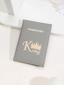 1 Vỏ đựng hộ chiếu PU có thể tùy chỉnh, Cần thiết cho những chuyến du lịch ngoài trời và những chuyến công tác xuyên biên giới, với thiết kế hình vương miện và chữ cái của Vua, Hộp đựng hộ chiếu thời trang có tên cá nhân hóa cho nam và nữ Hộp đựng hộ chiếu để tốt nghiệp chuyến bay Tuần trăng mật Du học Nhẹ Chống thấm nước cần thiết cho kỳ nghỉ Sinh viên - Xám - Xem 3