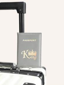 1 Vỏ đựng hộ chiếu PU có thể tùy chỉnh, Cần thiết cho những chuyến du lịch ngoài trời và những chuyến công tác xuyên biên giới, với thiết kế hình vương miện và chữ cái của Vua, Hộp đựng hộ chiếu thời trang có tên cá nhân hóa cho nam và nữ Hộp đựng hộ chiếu để tốt nghiệp chuyến bay Tuần trăng mật Du học Nhẹ Chống thấm nước cần thiết cho kỳ nghỉ Sinh viên - Xám - Xem 2