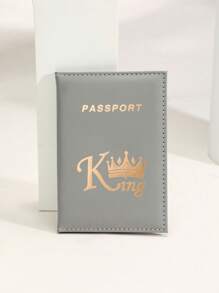 1 Vỏ đựng hộ chiếu PU có thể tùy chỉnh, Cần thiết cho những chuyến du lịch ngoài trời và những chuyến công tác xuyên biên giới, với thiết kế hình vương miện và chữ cái của Vua, Hộp đựng hộ chiếu thời trang có tên cá nhân hóa cho nam và nữ Hộp đựng hộ chiếu để tốt nghiệp chuyến bay Tuần trăng mật Du học Nhẹ Chống thấm nước cần thiết cho kỳ nghỉ Sinh viên - Xám - Xem 5