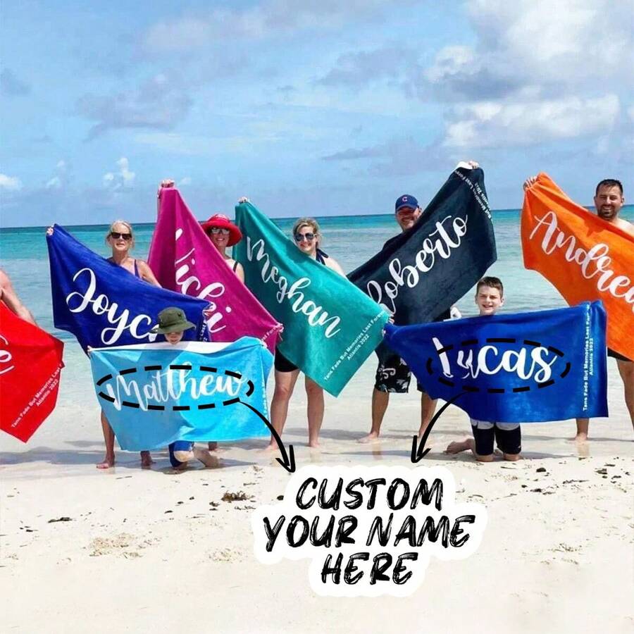 1 chiếc khăn tắm bãi biển được cá nhân hóa, khăn tắm có tên tùy chỉnh, khăn có nền trơn tùy chỉnh có tên, đa chức năng, có thể điều chỉnh, chống nấm mốc, trang trí, có thể tái sử dụng, tinh tế, đáng yêu, chất lượng cao, hiện đại, trang trí, có thể tái sử dụng, thoáng khí, tinh tế, đáng yêu, chất lượng cao, hiện đại, quà tặng lý tưởng cho anh ấy, quà tặng lý tưởng cho cô ấy, bạn trai, bạn bè đồ trang trí phòng tắm cho kỳ nghỉ hè đồ dùng thiết yếu khi đi du lịch phụ kiện du lịch đồ dùng thiết yếu khi đi biển - Nhiều màu - Xem 1