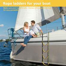 Boat Rope Ladder, Portable Fishing Boarding Rope Ladder, Swimming Ladder For Sailboat, Kayak And Canoe - Green - View 7