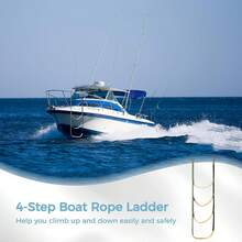 Boat Rope Ladder, Portable Fishing Boarding Rope Ladder, Swimming Ladder For Sailboat, Kayak And Canoe - Green - View 9