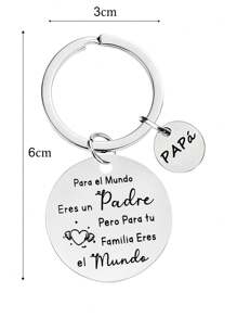 1 llavero de acero inoxidable con placa de familia, idea de regalo para el Día del Padre, regalo de cumpleaños, llavero - Plateado - Ver 9