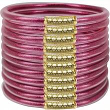 Bộ 11 vòng tay nhựa dẻo, vòng tay silicon mềm mại dành cho nữ, vòng tay nhẹ, vòng tay mặt hình Phật. - Nhiều màu - Xem 13