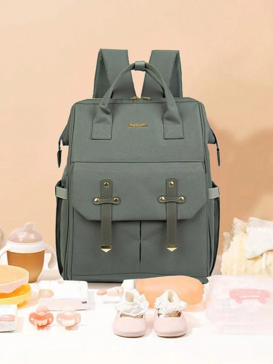 LEQUEEN 1 Túi Oxford Mẹ Túi Dung Tích Lớn Đa Chức Năng Túi Bà Mẹ Và Trẻ Em Thích Hợp Đi Du Lịch Ngoài Trời Tã Ba Lô để Bảo Quản - Xám - Xem 1