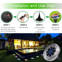 8 luces solares LED para jardín, paquete de 1/4: cambiadores de color, sensor de encendido automático, kit de iluminación impermeable para senderos, regalo de Halloween, Navidad y Acción de Gracias