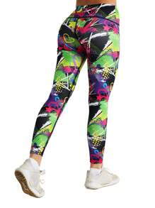 New Design Women High Waist Yoga Leggings Abstract Love Printed Yoga Pants Sexy Fitness Gym Leggings Workout Leggings Pants - Multicolor - View 4