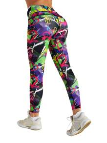 New Design Women High Waist Yoga Leggings Abstract Love Printed Yoga Pants Sexy Fitness Gym Leggings Workout Leggings Pants - Multicolor - View 1