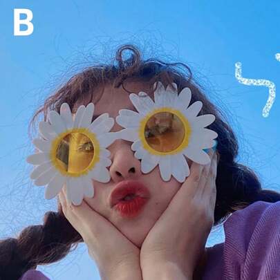 1 peça de óculos em formato de flor margarida para decoração fotográfica engraçada, Natal