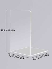 1/2/4/6pcs Acrylic Transparent Book Stand, Office Desk & Study Room Bookshelf Storage, Stylish Creative L-Shaped Desktop Organizer For Fixing Student Textbooks - White - View 5