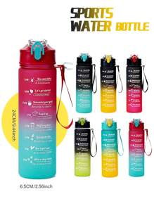 1 PC 800Ml Cốc Rơm Xe Đạp Di Động Dễ Thương, Món Quà Hoàn Hảo Cho Các Bạn Gái, Văn Phòng, Gia Đình, Ngoài Trời, Leo Núi, Du Lịch, Thể Thao - Đỏ - Xem 2