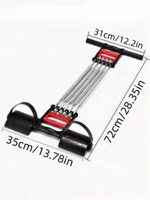 1pc 3-In-1 Spring Chest Expander Arm Strength Trainer For Men, Multifunctional Exercise Equipment For Sit-, Sports Training And Fitness - Black - View 2