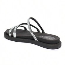 Women Flat Sandals - 黑色 - 查看 3