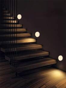 1 件/3 件/6 件运动传感器小夜灯，8 个 LED 床头灯，USB 可充电小夜灯，楼梯灯，创意礼物，学生宿舍书架灯（250mAh） - 白色 - 查看 9